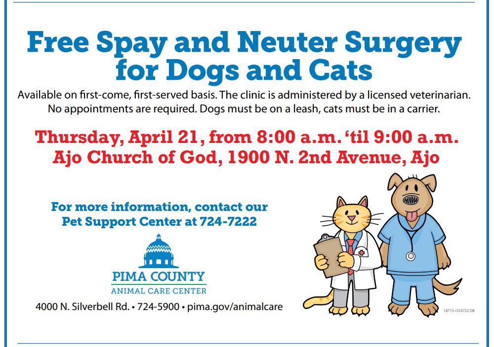 Free Spay and Neuter Clinic Ajo, Arizona